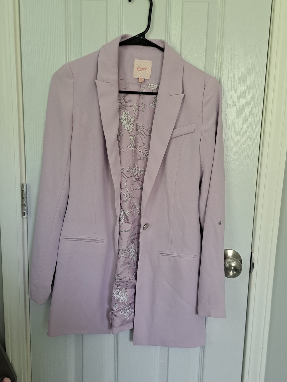 Womens Lavender Blazer Jacket - Casual Tailored Coat